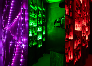 Irish Pub Set mit LED Lichtspiel Rot Gruen Violett